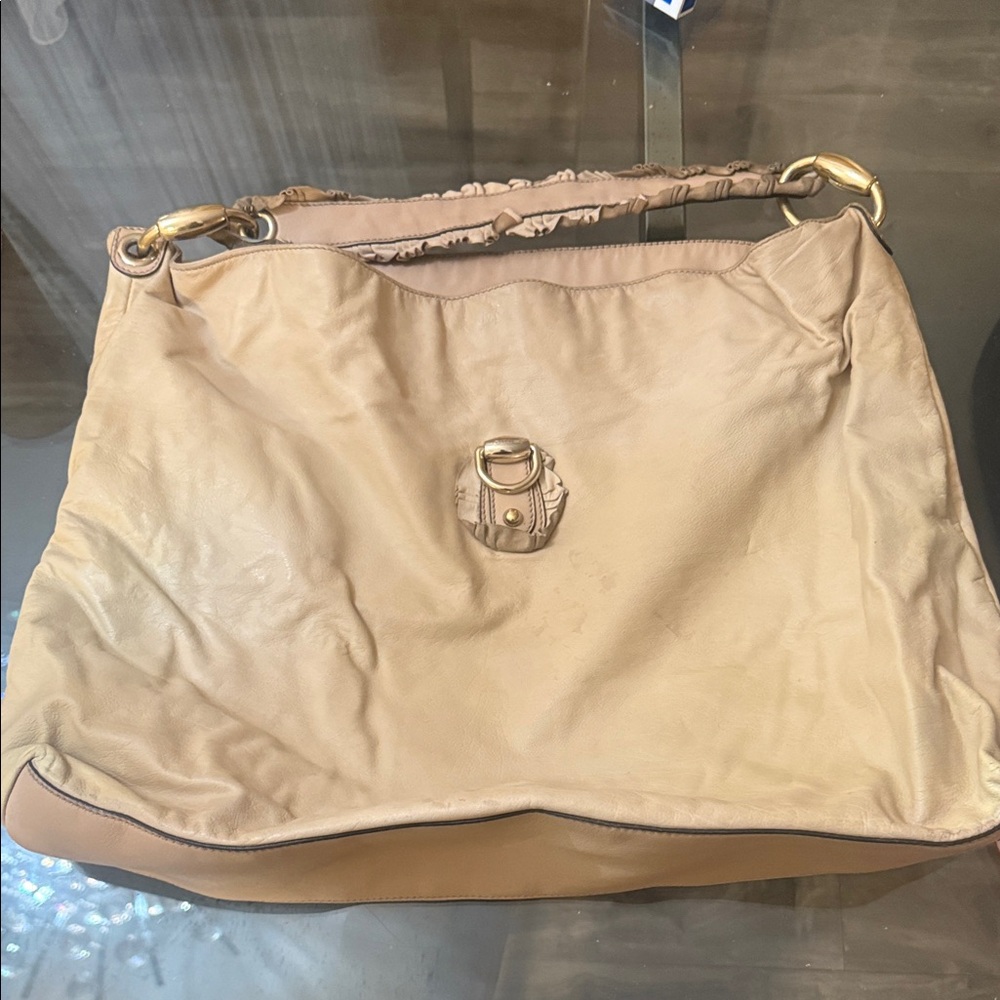 Gucci Beige Leather Hobo Bag